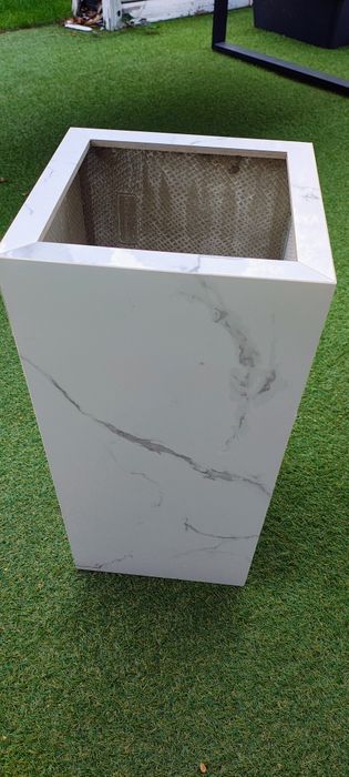 Donica z płytek ceramicznych premium, biały marmur