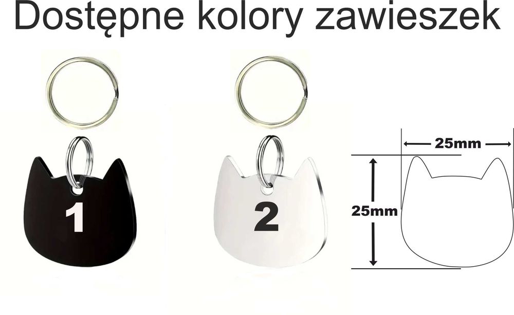 Identyfikator Zawieszka Adresówka Dla Kota Grawerowana Imię Telefon