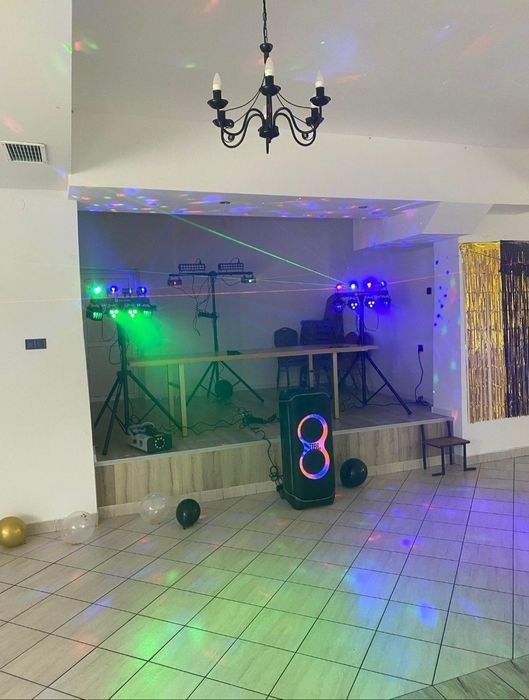 Nagłośnienie: JBL PartyBox 1000, oświetlenie, dymiarka - wynajem