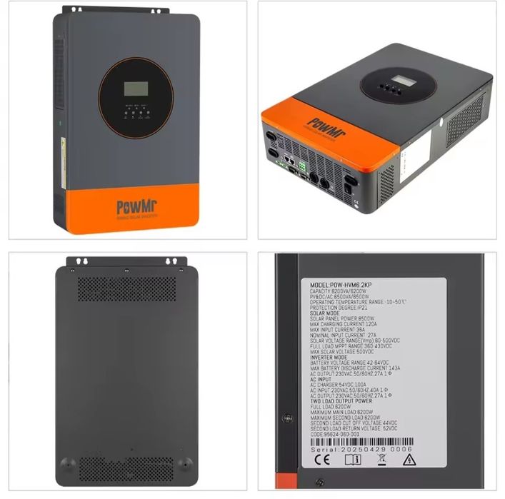 ПАРАЛЕЛЬНЕ ПІДКЛЮЧ. Сонячний гібридний інвертор PowMr 6.2Kw 48V