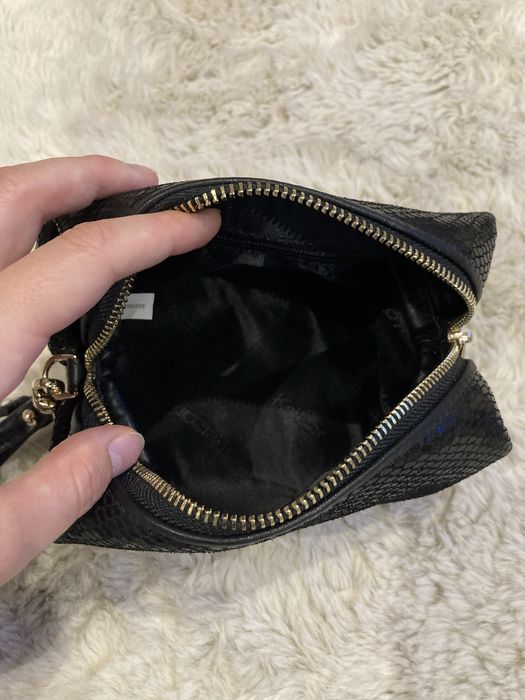 Kopertówka Kazar, kosmetyczka, czarna, skóra, nowa