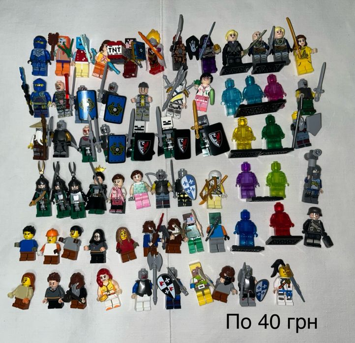 Мініфігурки лего рицарі, роботи, дракони, ніндзя, кентаври