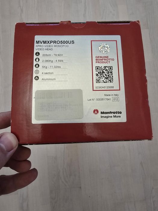 НОВИЙ Монопод Manfrotto MVMXPRO500US (Made in Italy) ОРИГІНАЛ