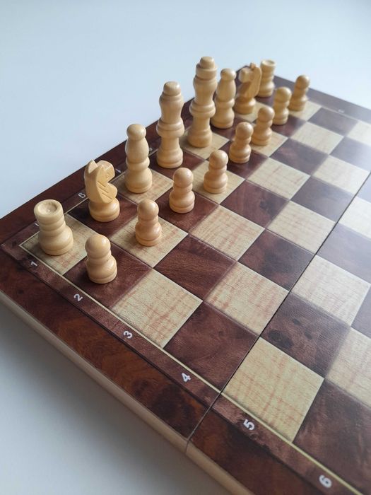 szachy drewniane 24cm warcaby tryktrak gry logiczne planszowe