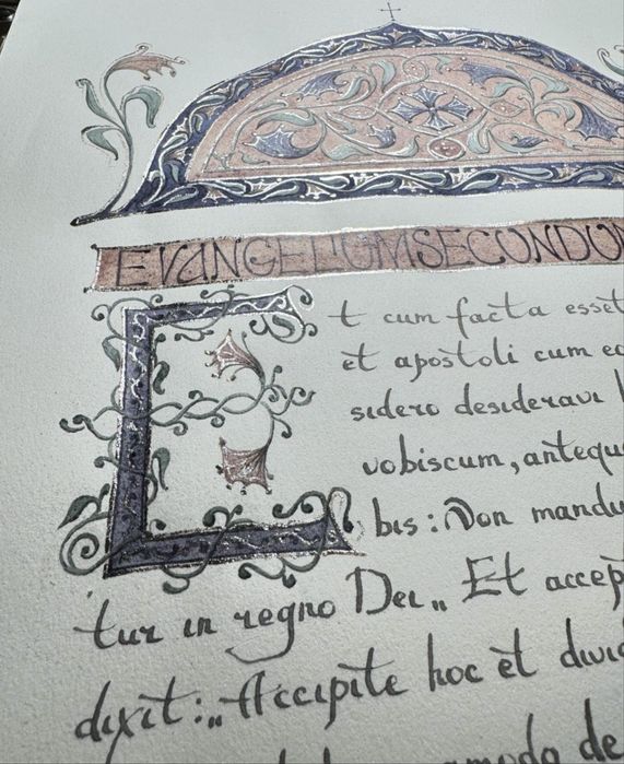 Calligraphy. Luke, Chapter 22, verses 14- 30