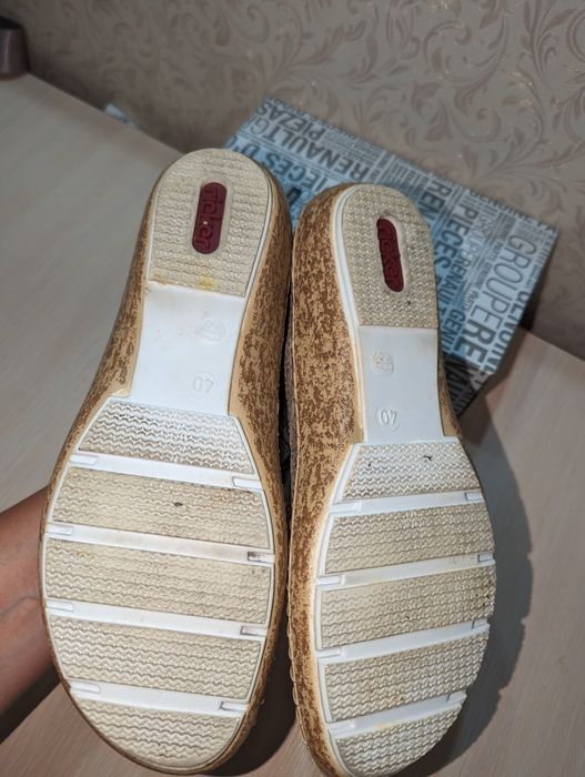 Rieker туфлі шкіряні устілка антистрес 26.5 см ширина 9 см взуті один