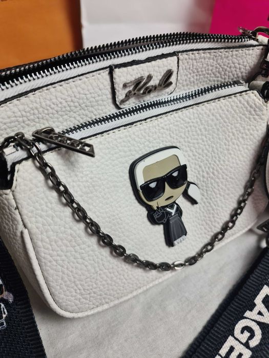 Torebka Karl Lagerfeld 3w1 biala ludek Premium