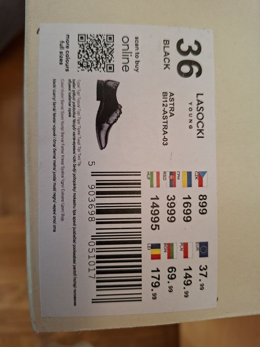 Eleganckie buty 36 na komunię, imprezę