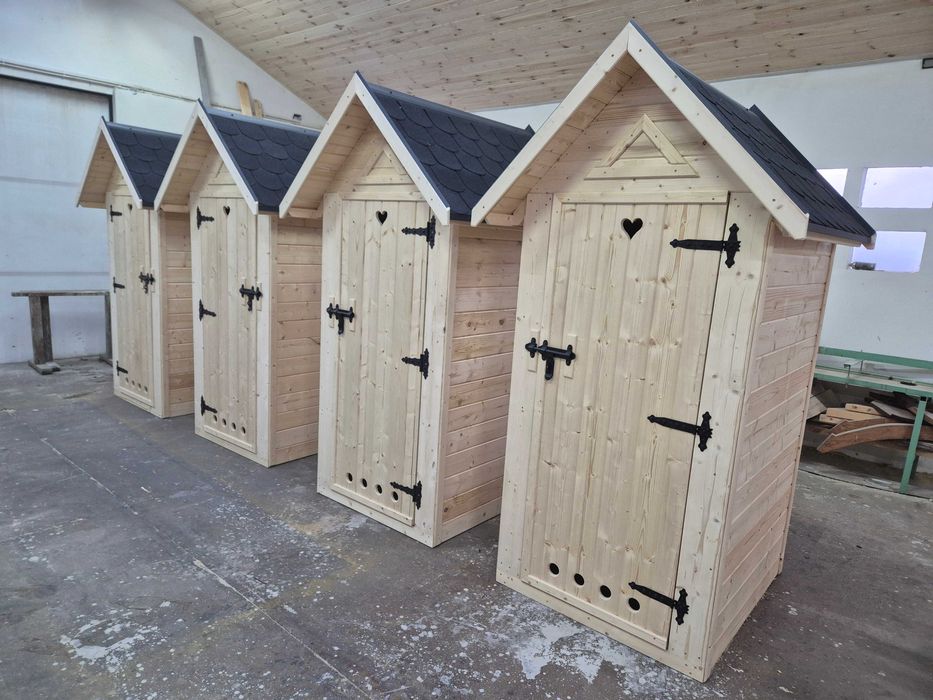 Toaleta drewniana PREMIUM solidna, duża, ogrodowa, świerk skandynawski