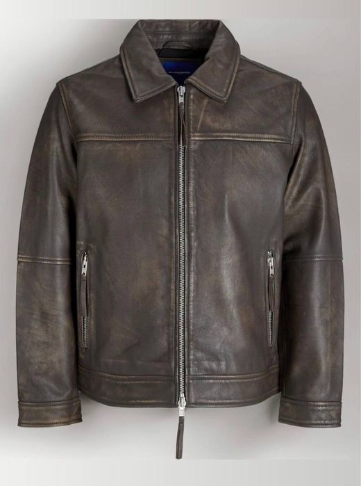 Новая кожаная куртка Jack & Jones оригинал Размер 3XL