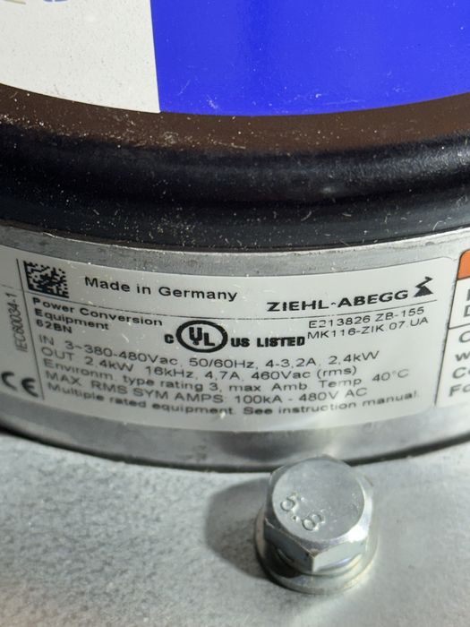 Продам винтилятор ZIEHL-ABEGG