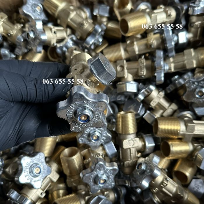 Кран газовый ВБ2, вентиль баллонный пропановый ВБ2 с конусной резьбой