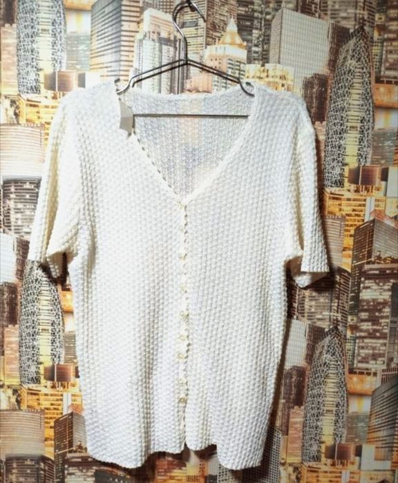 Кофта, блузка ажурна, кофта чорна, беж й в зірочку