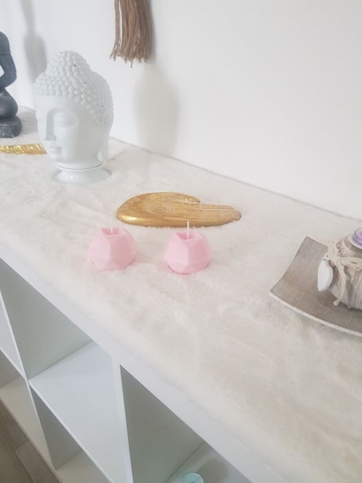 Vela cubo cera soja 100ml Rosa