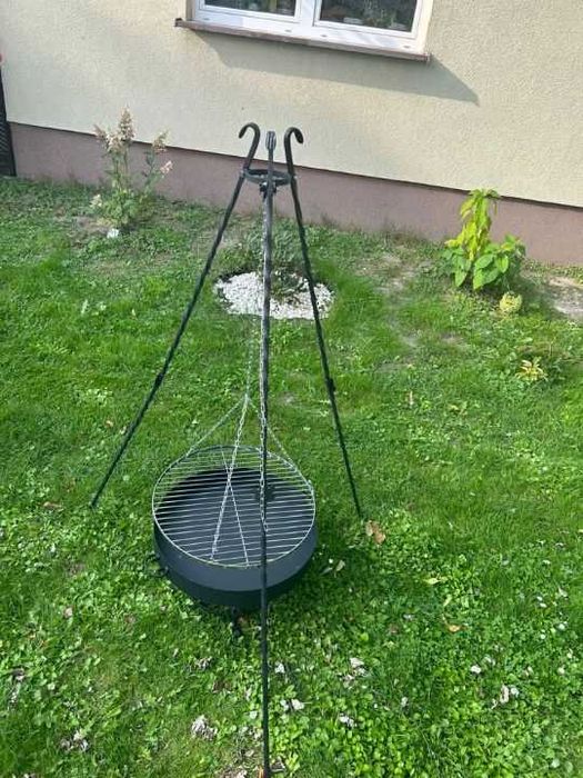 Grill 80cm trójnóg nierdzewka komplet