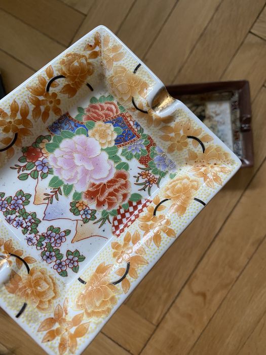 Popielniczki i taca vintage - zestaw kolekcjonerski