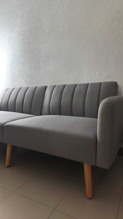 Sofá-Cama 2 Lugares HOMCOM Cinzento (Como Novo)