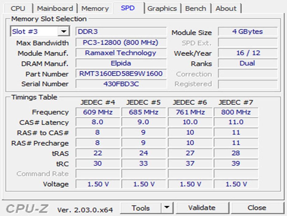 DDR3 8GB RamAxeL 12800