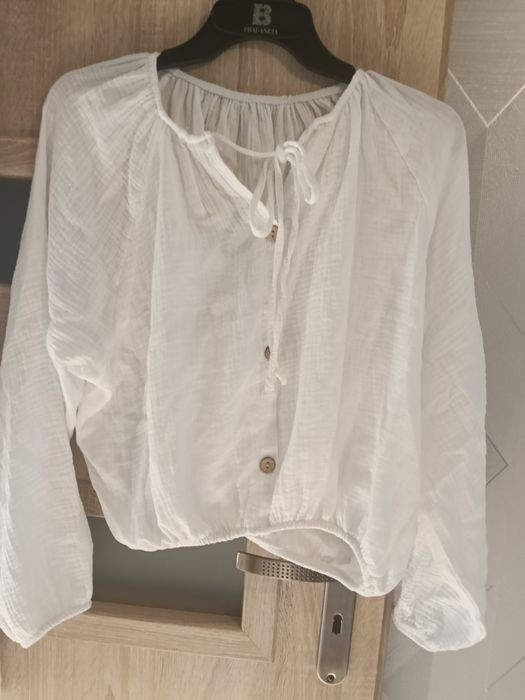 Piękny włoski komplet spódnica bluzka muslin nowy sml.uni.nowy