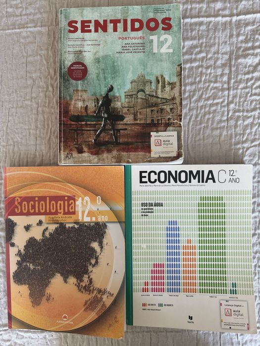 Livros do 12o Ano - ISBN na fotos. Português, Economia, Sociologia