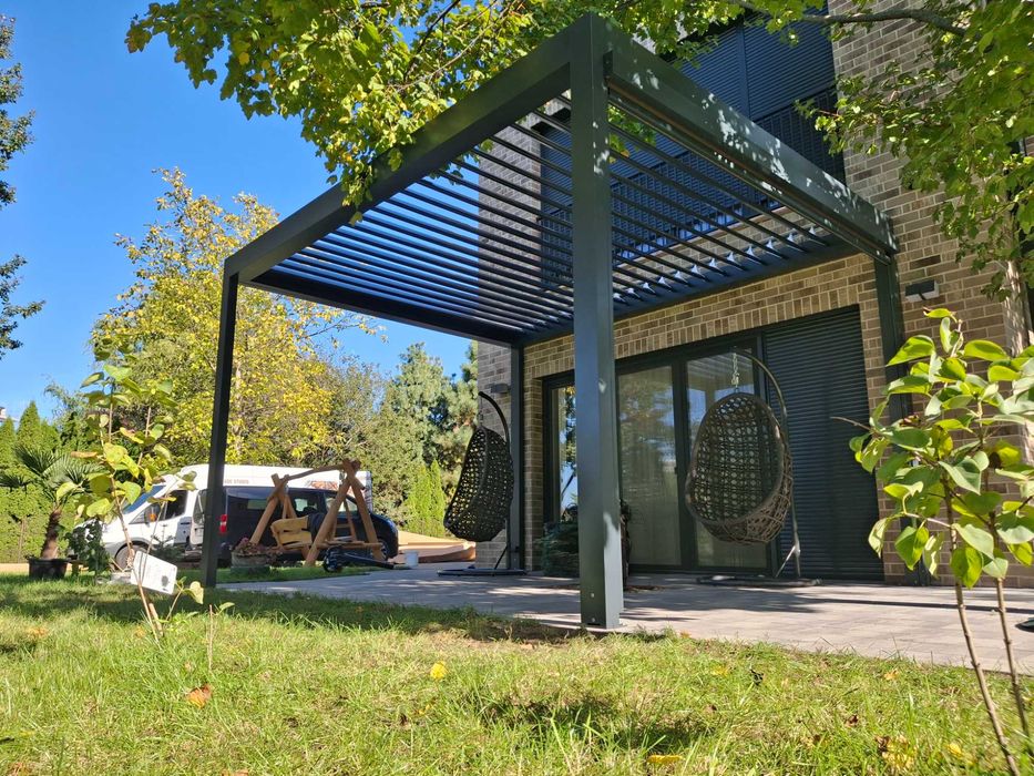 Pergola lamelowa zadaszenie tarasu ogród zimowy poliwęglan szkło 5 x 3