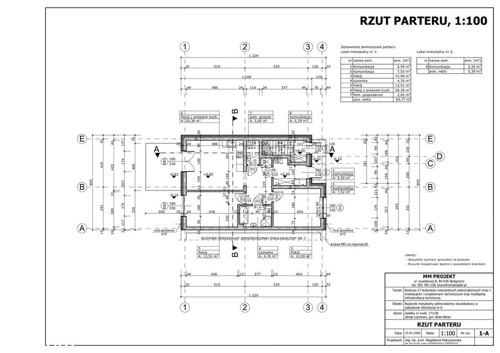 Mieszkanie z ogródkiem 66,77 m2 - Łochowo od dewelopera