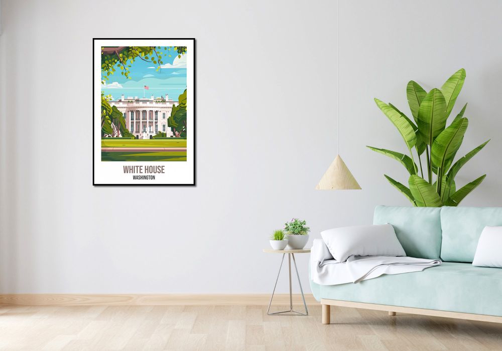 Plakat 68x98cm White House, Washington