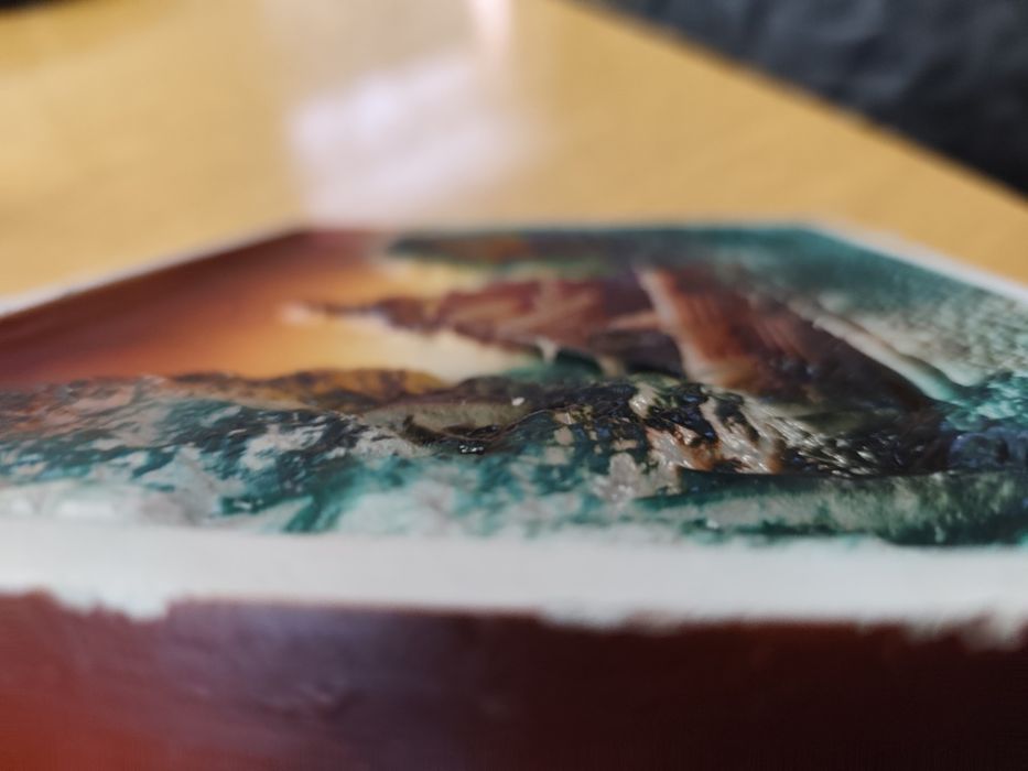 Kościół Wang w Karpaczu. Obrazek z gliny. PRL.