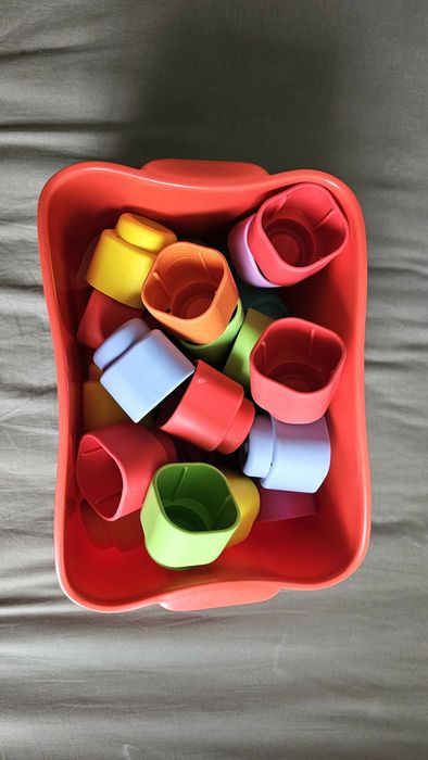 Clementoni - pociąg gumowy i klocki Soft Clemmy - 2 zabawki