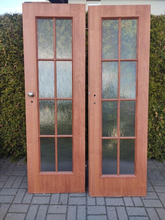 drzwi 60 dwie sztuki lewe i prawe szyby + jedna lewa futryna