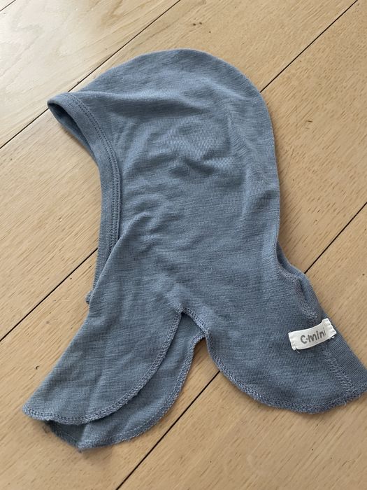 Kominiarka Cubus merino wełniana niebieska 1-2 latka