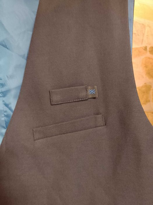 (54) (XL) Dimensions/Granatowa kamizelka garniturowa z Londynu, NOWA