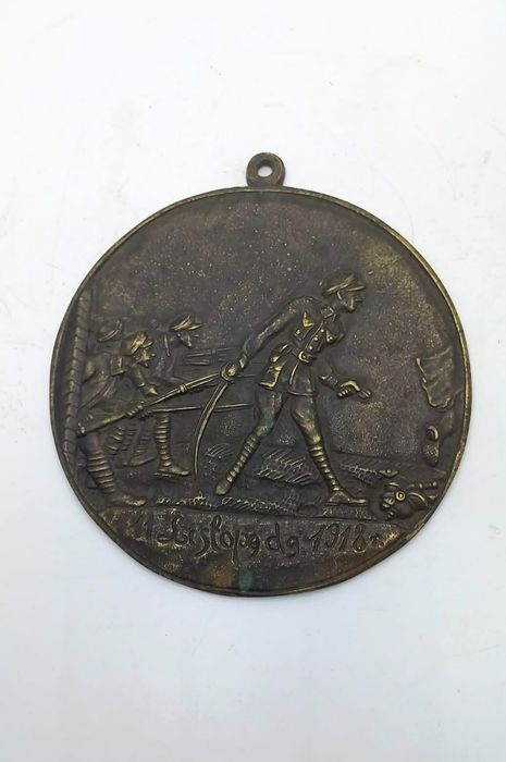 Stara plakieta patriotyczna – „11 Listopad 1918” – wygnanie Niemców z Warszawy – brąz / mosiądz