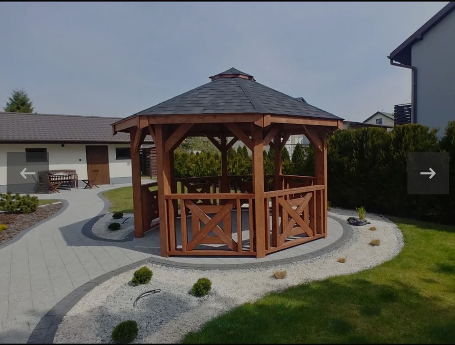 Sprzedam Nową Altanę 5m średnicy do złożenia (możliwość złożenia). FV