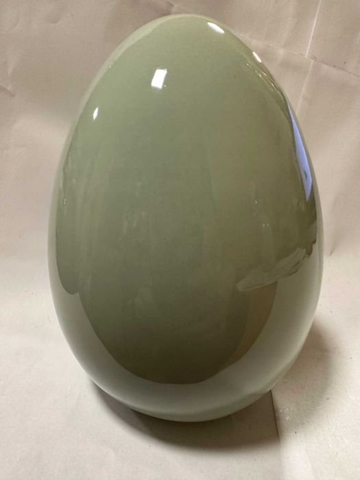 Figurka jajo ceramiczne miętowe zając ok.14,5cm