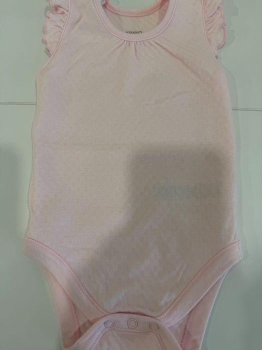 Боді для дівчинки з коротким рукавом рожевий Ромбик