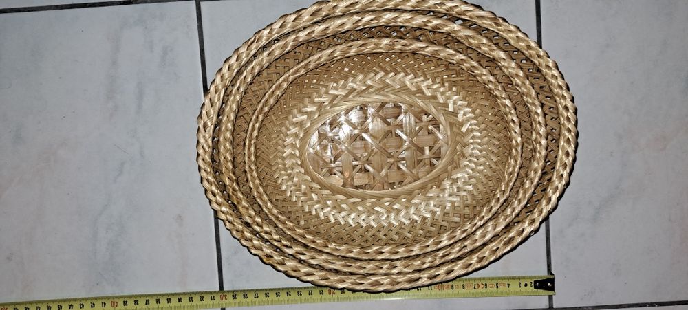 Komplet 3 babusowych koszyczków płaskich
