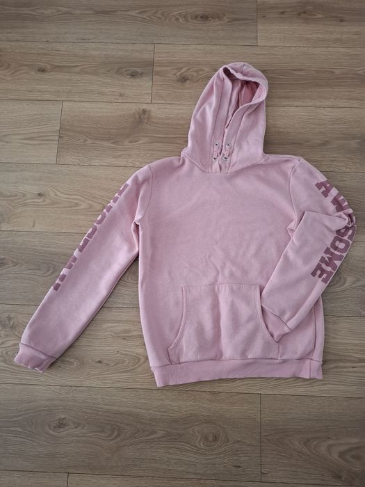 Różowa bluza kangurka z kapturem C&A S 68% cotton