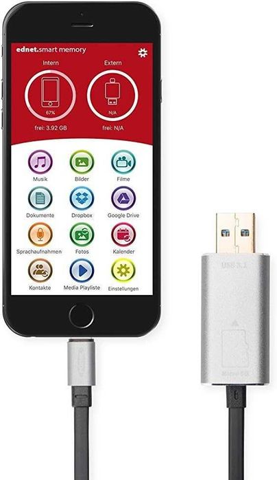 Adapter/czytnik kart SD Ednet USB Typ-C / USB
