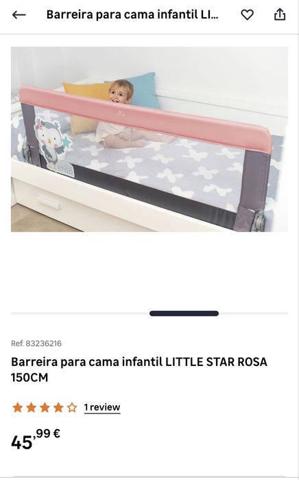 Barreira protetora para cama - 150cm - dobravel