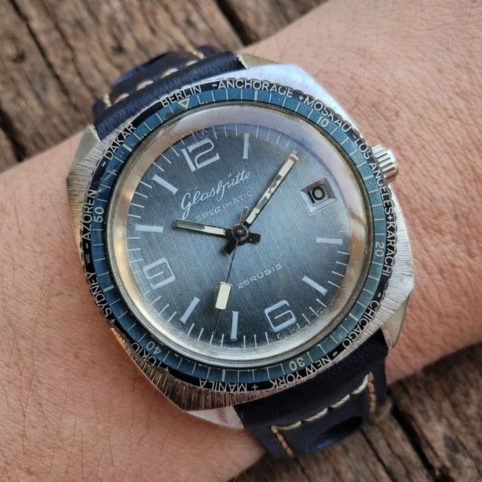Zegarek Męski 37 mm !GUB Glashutte Spezimatic WORLD TIME lata 60