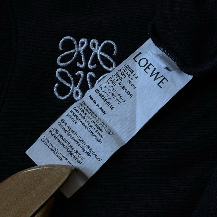 Жіноча чорна преміум майка топ в рубчик Loewe оригінал розмір M/L