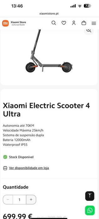Trotinete Xiaomi Eletric Scooter 4 Ultra