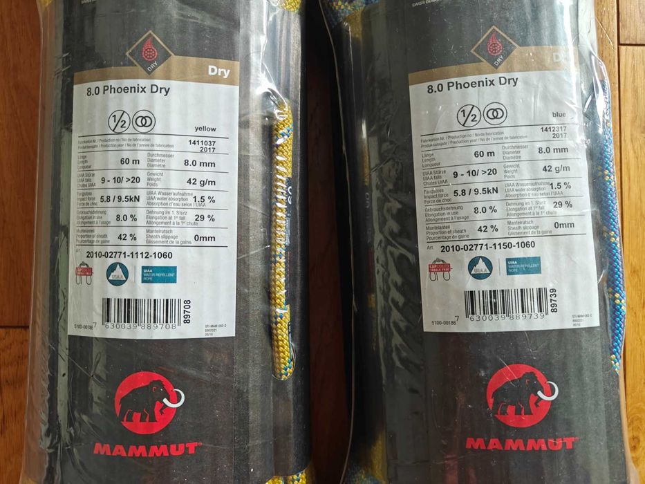 Lina połówkowa Mammut Phoenix Dry 8.0mm 2x60m