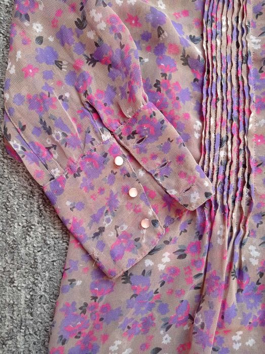 Bluzka, tunika, lekka, zwiewna, w kwiaty