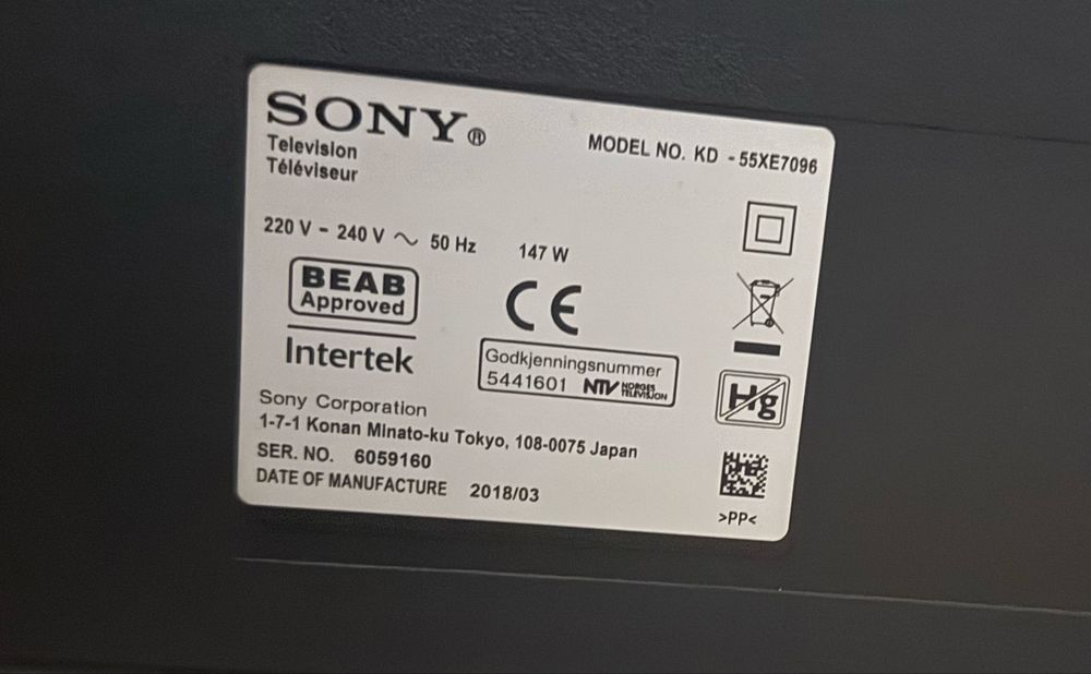 SmartTV 4K UHD HDR SONY 55 cali