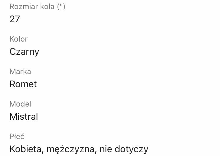 Rower Romet Mistral retro klasyk miejski