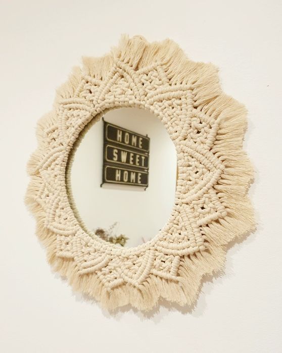 14 cm Round Mirror with Macramé64409486990595120