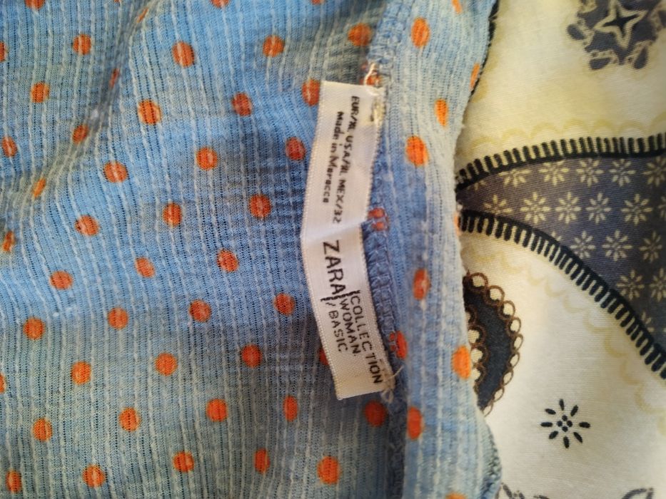 Bluzka Zara XL w pomarańczowe kropki