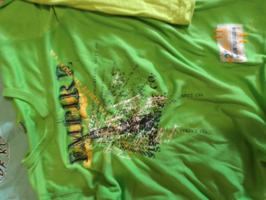 Футболка зелёная мужская подросток 170см 175 13 14 15 лет